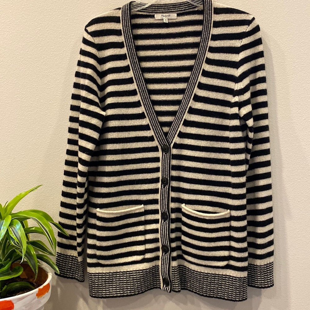 Madewell wool striped cardigan size medium